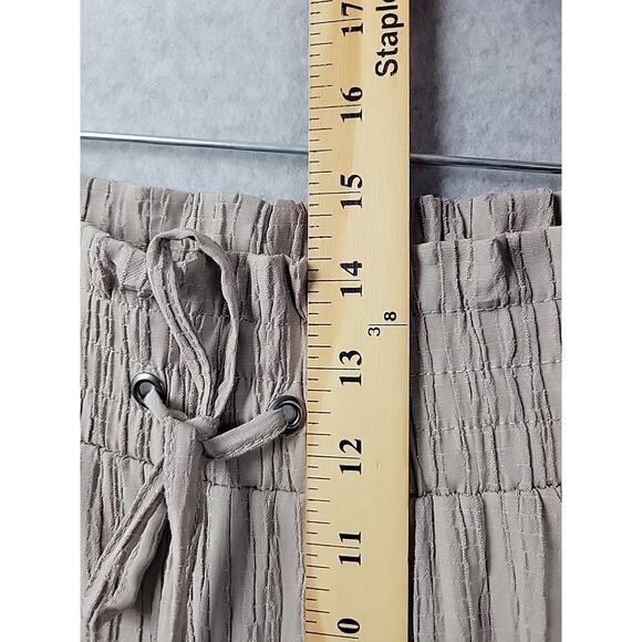 SOHO Tan Crinkled High Rise Pull On Drawstring Pants Women's Plus 3X - Picture 9 of 11